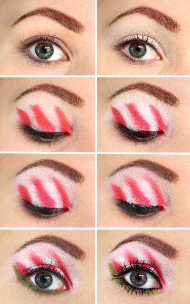 makeup natale candy cane tutorial
