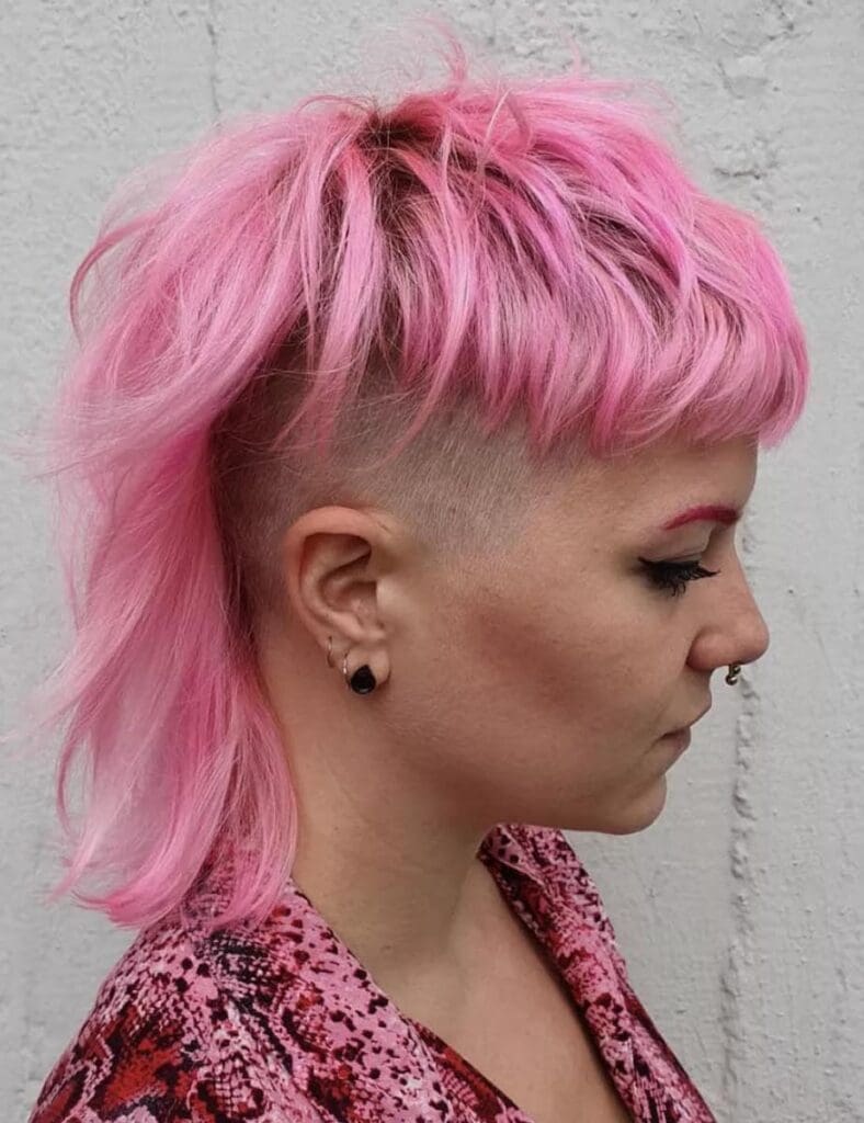 Pink Mullet con rasature laterali