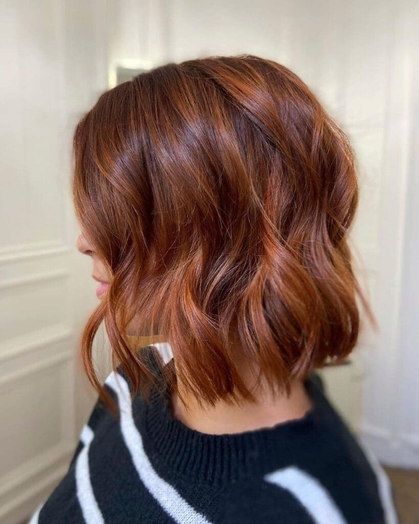 Copper hair + carré wavy