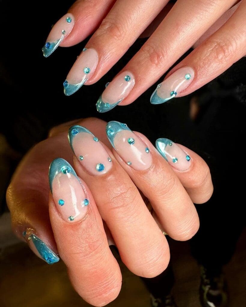Mermaid core nails con french colorata