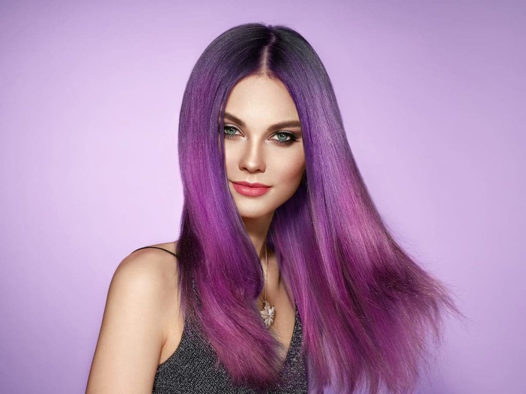 capelli lunghi viola