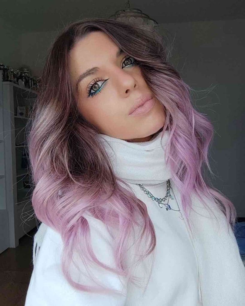 capelli viola e rosa chiaro