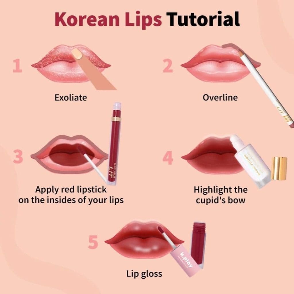 tutorial korean lips reverse ombre