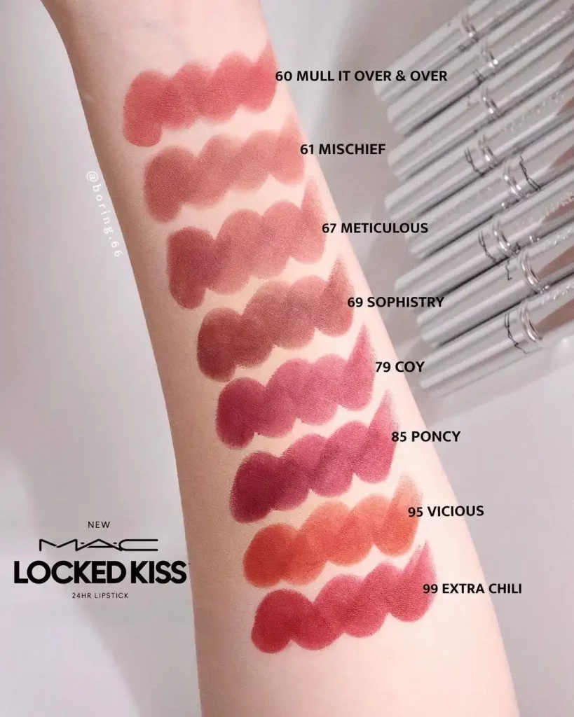 Swatches MAC Locked Kiss Lipsticks
