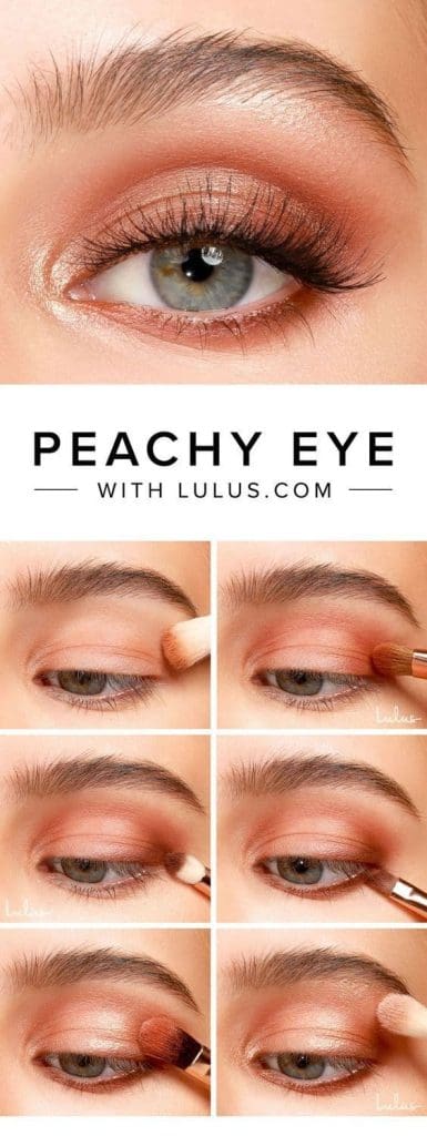 Peachy eye makeup