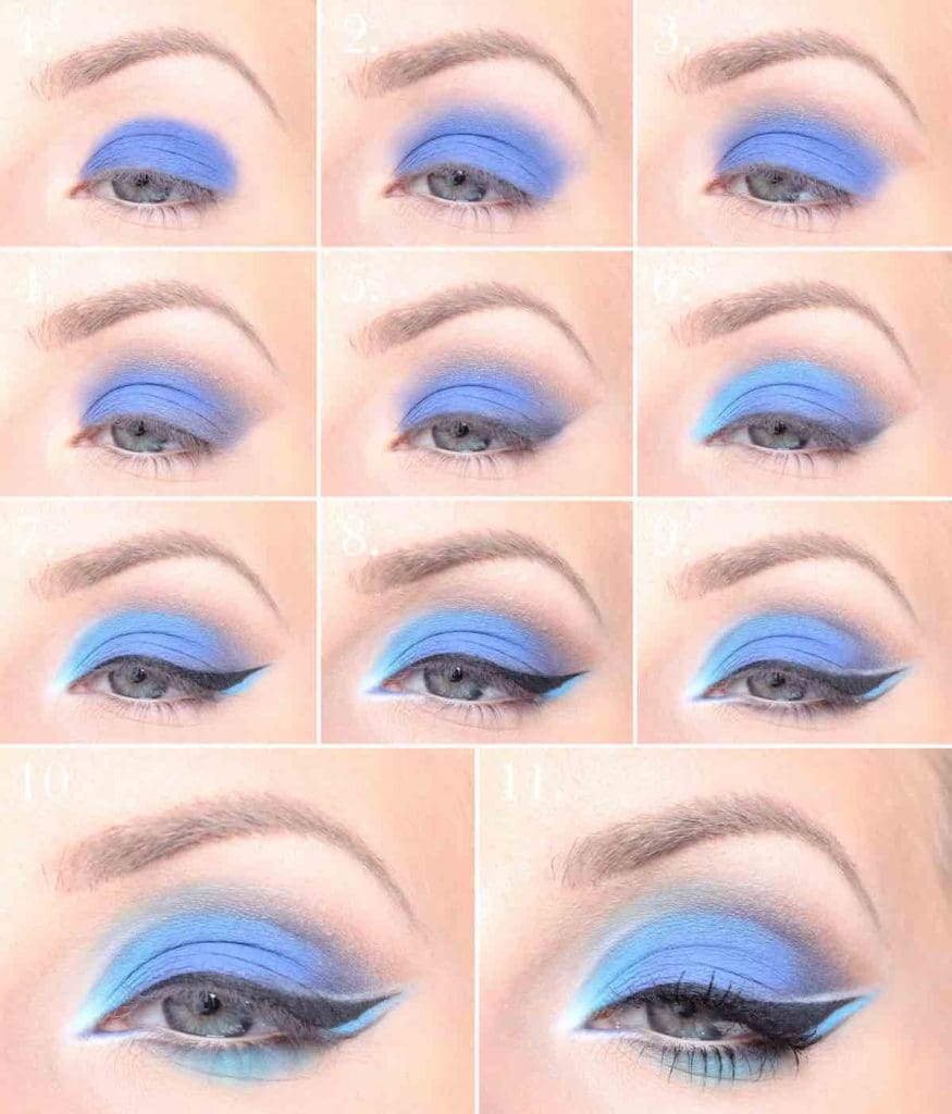 tutorial makeup ombretto blu