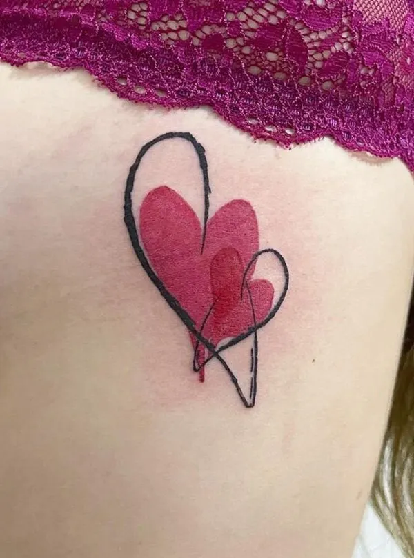 Tattoo cuore colorato