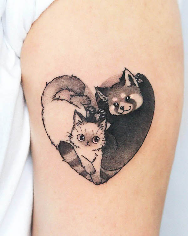 Tatuaggio cuore animali