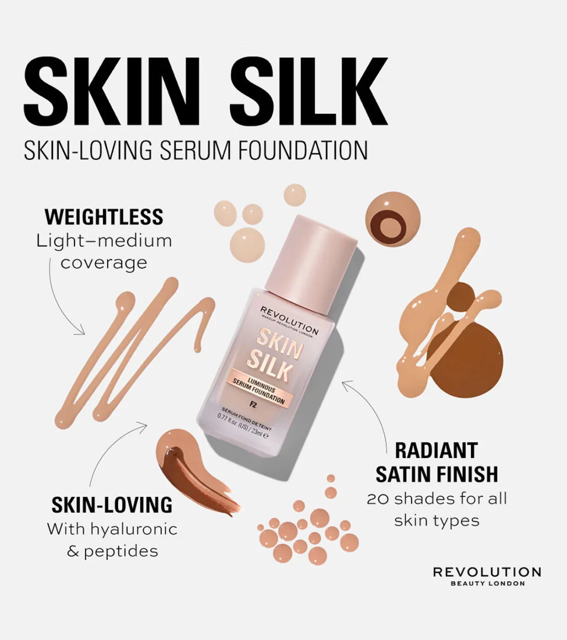Fondotinta Siero Makeup Revolution Skin Silk